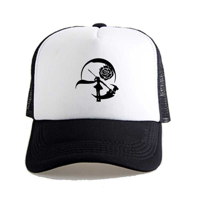 

2020 new four color war record rwby baseball cap spring summer student net sun hat, Four colors a black net hat
