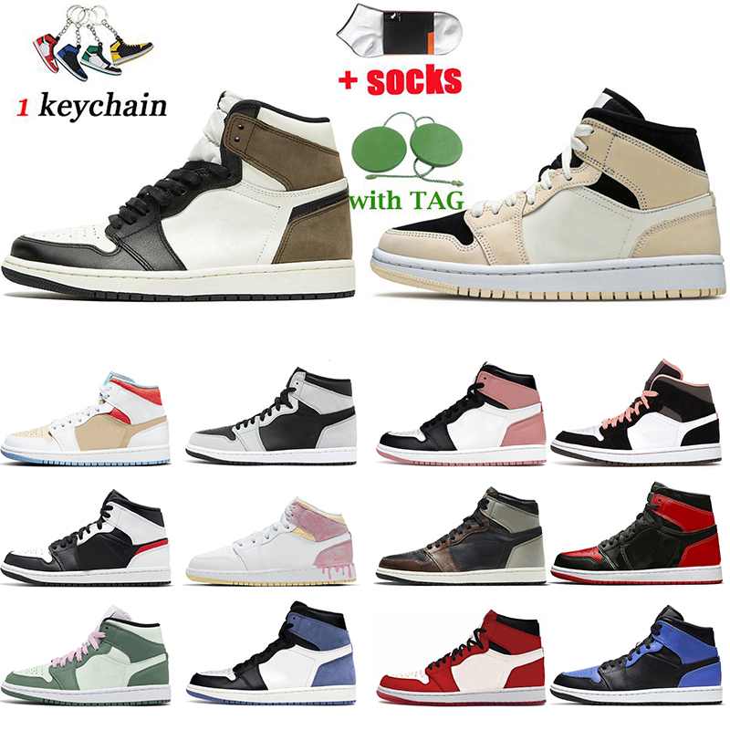 

2021 TOP Qulity Fashion Mens Womens Basketball Shoes Jumpman 1 1s Trainers High OG Dio Mid Black Chile Red White Equality Prototype Obsidian Sports Sneakers, # a2 36-46 (13)