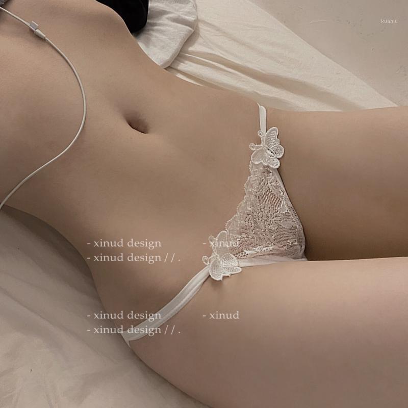 

Women's Panties Style Butterfly Flies To Inwrought Girl Perceptive Feeling Sweet Female Lace Low Waist Designs Triangle Trousers, Green