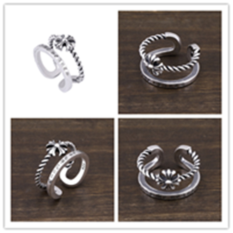 

925 sterling silver cross adjustable band rings American European punk gothic antique vintage designer luxury jewelry accessories gifts