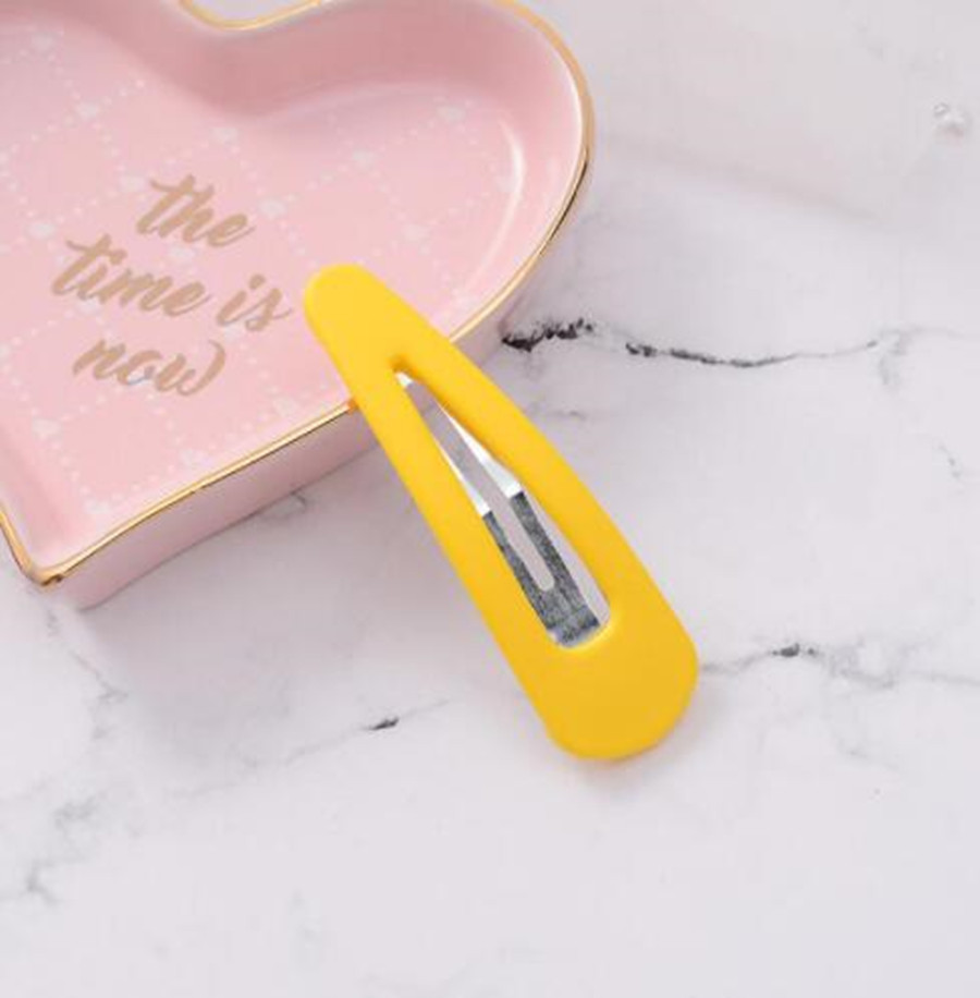 

2021 Children Hair Clip Simple Hairpin Oil Water Drop Clips Little Girl Baby Side Hairpin Candy Color Head Accessories, Golden;silver