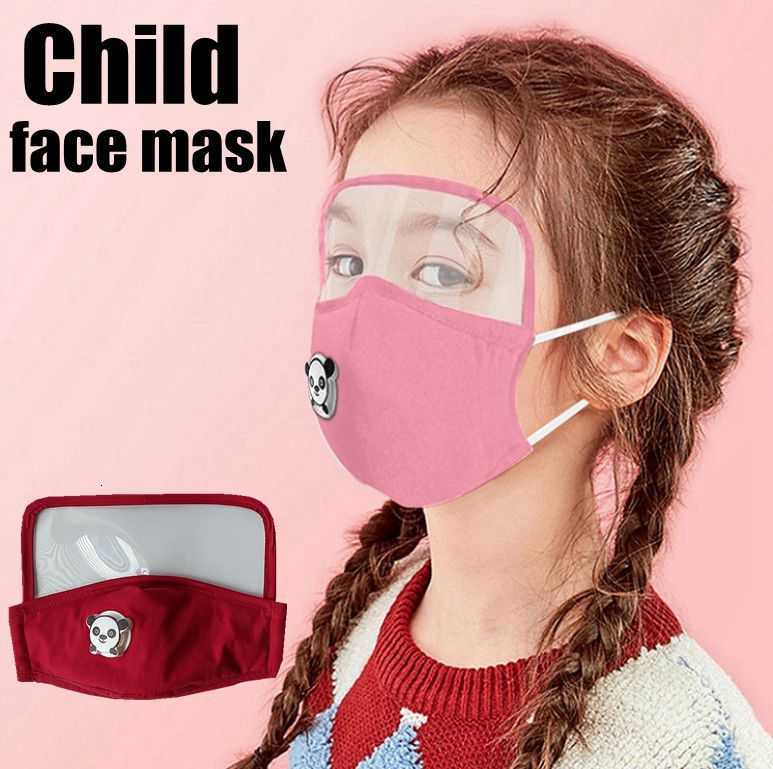 

child dign face mask eye shield washable 2 layers cotton kid boy face with slot people protective safety mouth masks