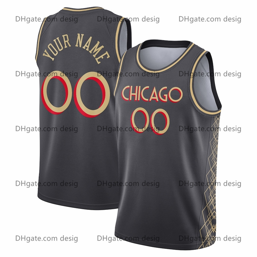 

Men Chicago Bulls Gray 2021 Swingman Custom Jersey City Edition, Black