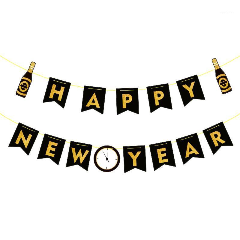 

Party Decoration Amosfun Happy Year Banner Paper Pennant With String Hanging Letter