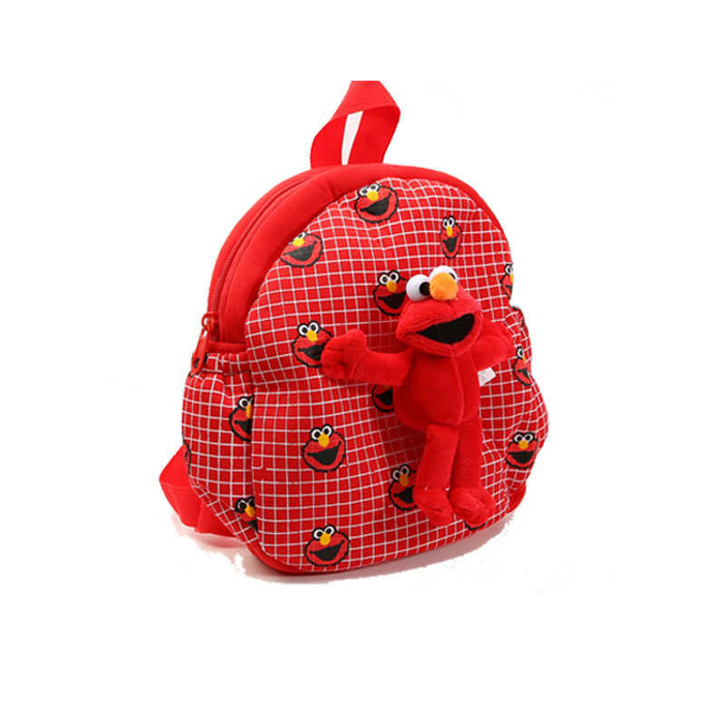 

Red Elmo Plush Bag Anime Sesame Street Schoolbag Kids Kindergarten Backpack Toy Baby School Gift Cartoon Toys
