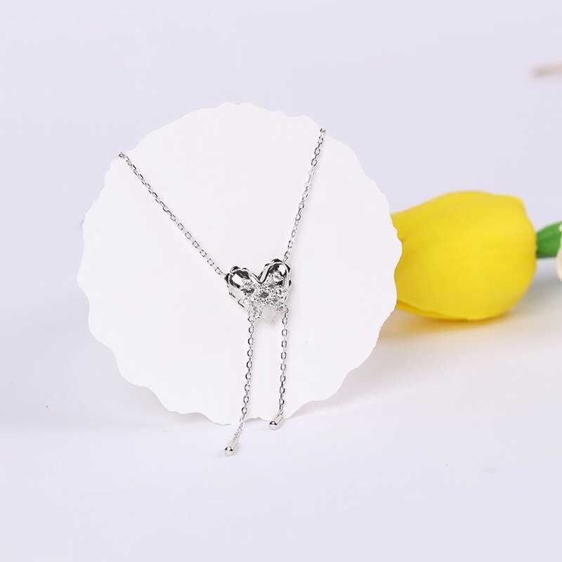 

HEF jewelry original love tassel clavicle chain female Qiao Xin same necklace Tanabata gift, Silver