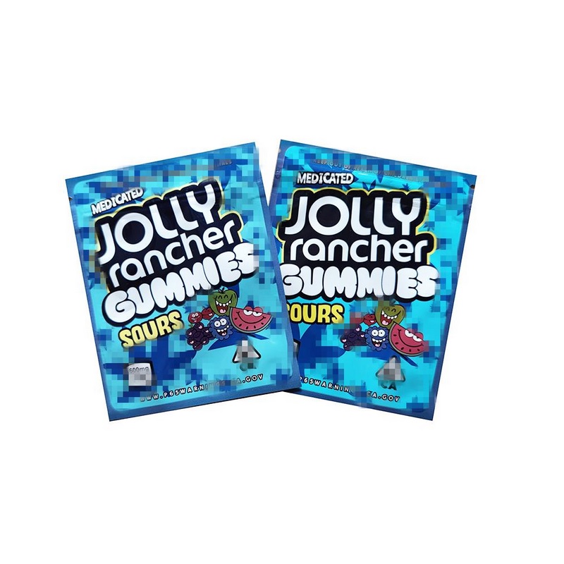 

2021 Jolly Rancher Gummies Bag mylar 600mg Sour Resealable Medicated Edibles Package Bags Airheads