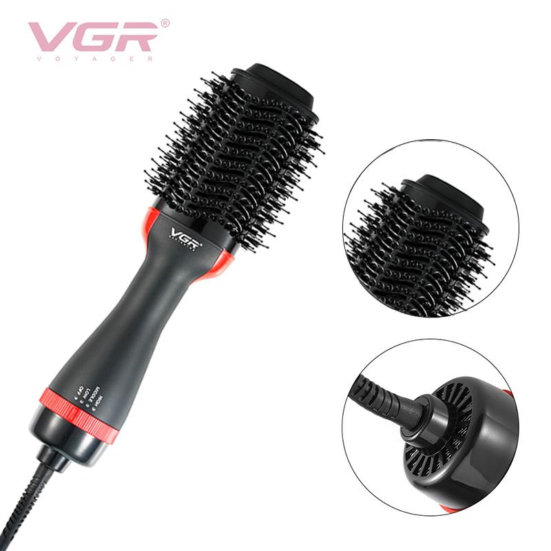 

Electric Hair Brushes VGR One Step Dryer Air Styler Brush Fluffy Curling Iron Constant Temperature Care Straight Comb V-416