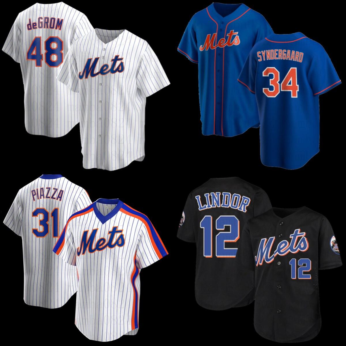 

12 Francisco Lindor 20 Pete Alonso Baseball Jersey Men Women Jacob deGrom x7 Keith Hernandez Mike Piazza JEFF MCNEIL New York Mets, Men(da du hui)