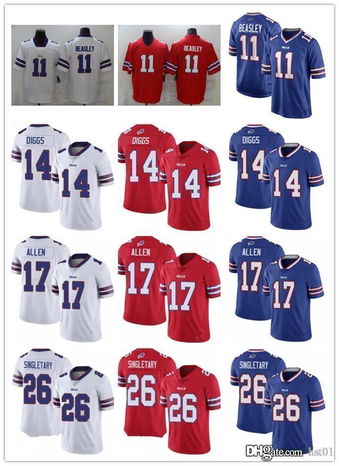 

Men women Buffalo youth Bills 17 Josh Allen 26 Devin Singletary 14 Stefon Diggs 11 Cole Beasley Football Jerseys red, Black;red