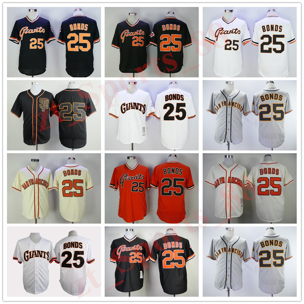

Retire 25 Barry Bonds Jersey Vintage 1989 Flexbase Cool Base Pullover Team Color Black Grey White Orange Beige Embroidery Giants Baseball jerseys, As shown in illustration