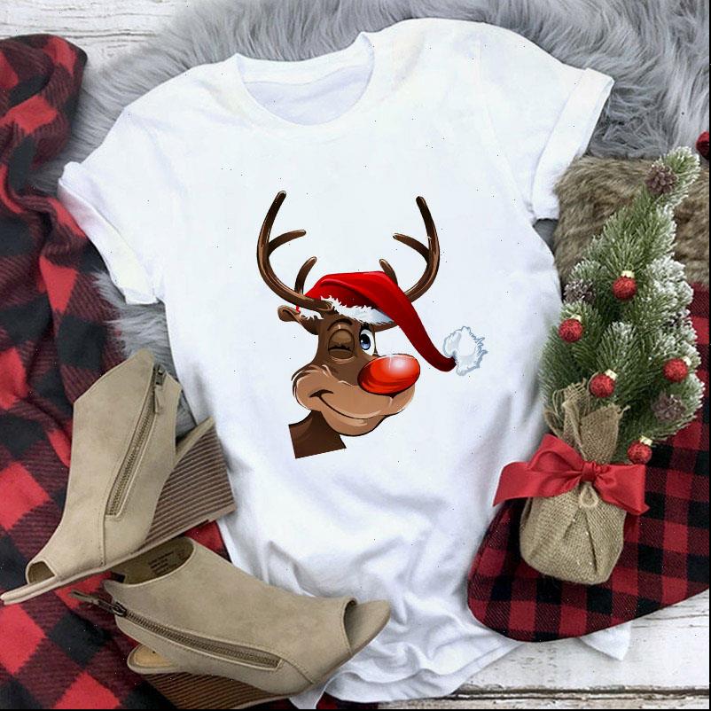 

cute reindeer deer fashion women t shirts christmas harajuku short sleeve white clothing,drop ship