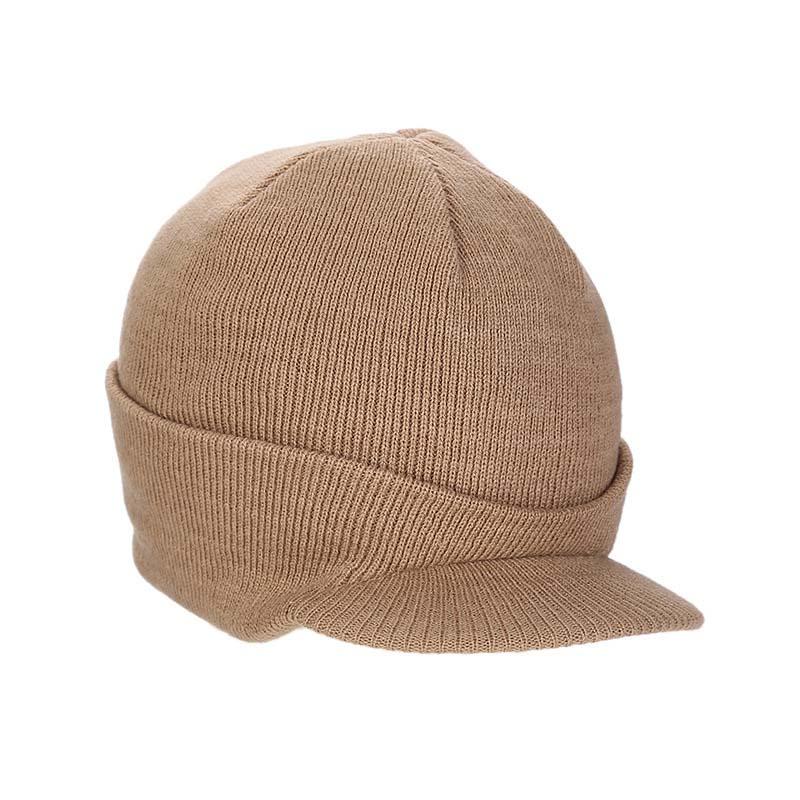 

Berets Baseball Cap For Men Winter Hat With Brim Warm Double Soft Knit Cuff Thick Bonnet Outdoor Gorras Hombre 2021