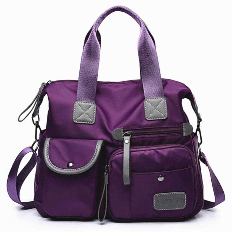 

Diaper Bags Mummy Bag Nylon Single Shoulder Portable Travel Waterproof Double Pocket Mommy, Black