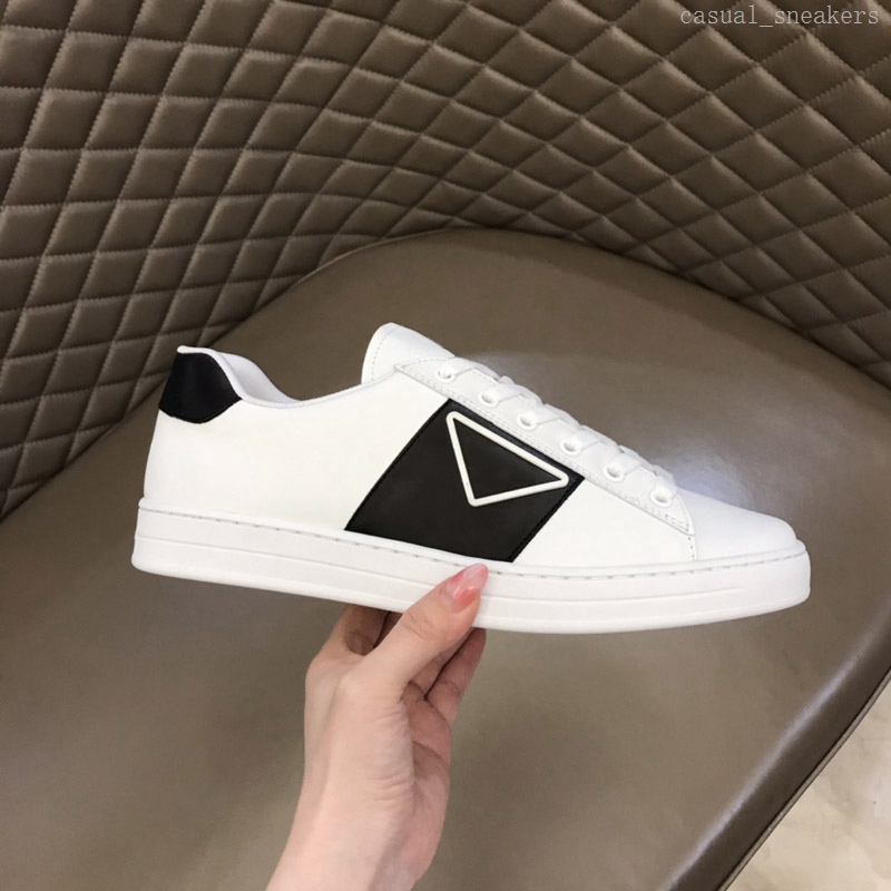 

Men Low Tops Leather Laced Sneaker Fashion Casual Shoes Triple Black White Red Platform Sneakers Mens Leisure Trainers Logo On Side Band