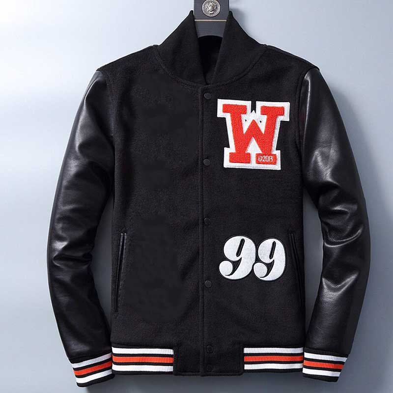 

Letter Mens Jackets Arrow Regulation coat Custom Baseball Varsity Jacket Leather Sleeve Letterman Baseballs uniform High Quality Customization, Black