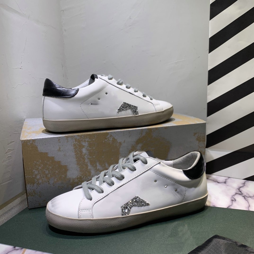 

Dirty Sneakers Lace-up White Leather Green Mens Leisure Shoes Star pattern Women Luxurys Designer Sneaker Trainer Rubber sole casual shoe Sports, Color 13