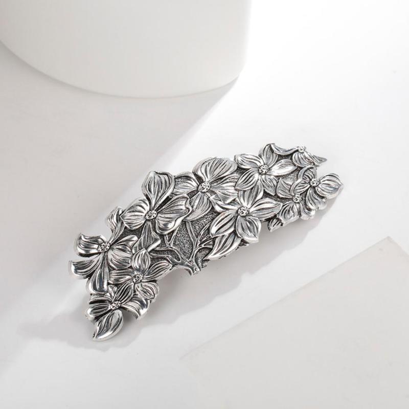 

Hair Clips & Barrettes Teamer Bridal Tiara Jewellery Metal Flower Blossom Wedding Clip For Women Luxury Vintage Fashion Hairpin Accessories, Golden;silver