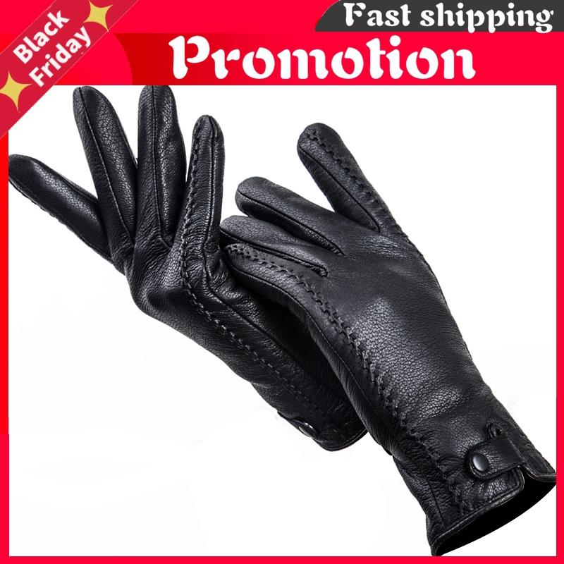 

Five Fingers Gloves Fashion Buckskin Real Women' Leather Gloves,Comfortable Warm Winter Cold Protection For Women - 2265, Blue;gray