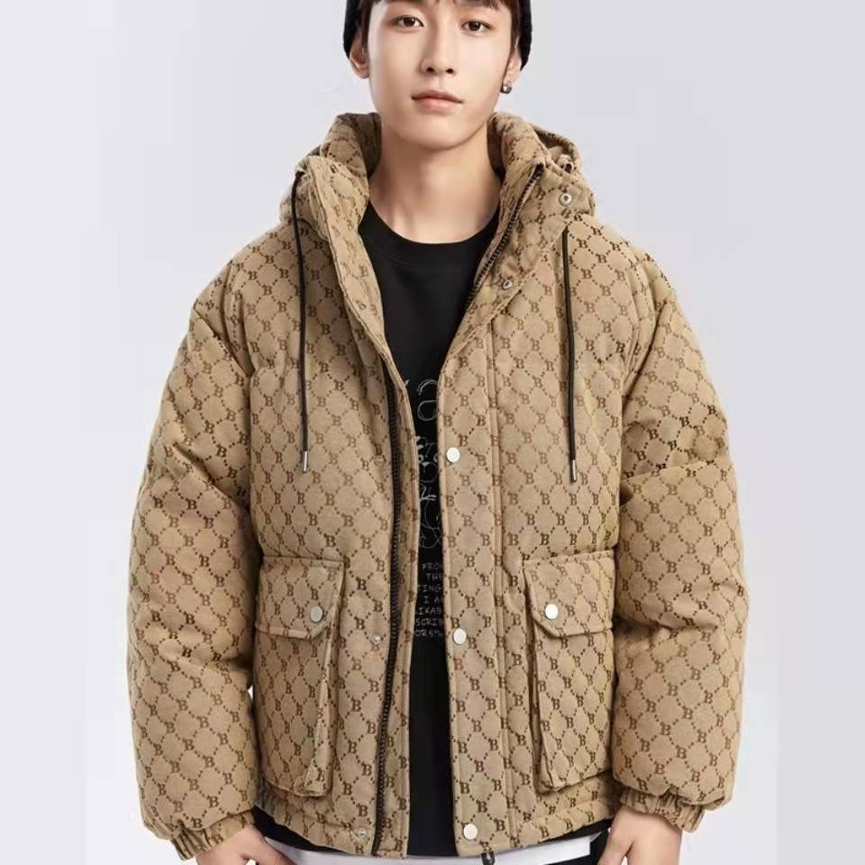 

2022 men's and women's down jacket twill full body letter Decal label designer men's warm zipper coat vertical Plaid collar winter outside, Customize