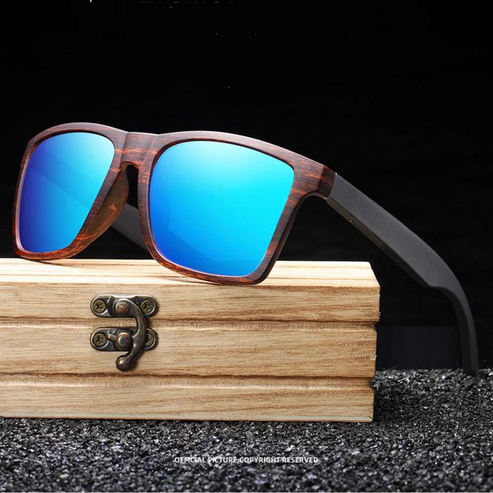 

High grade shade sun glass beach plastic frame with wood polarized sunglass for men