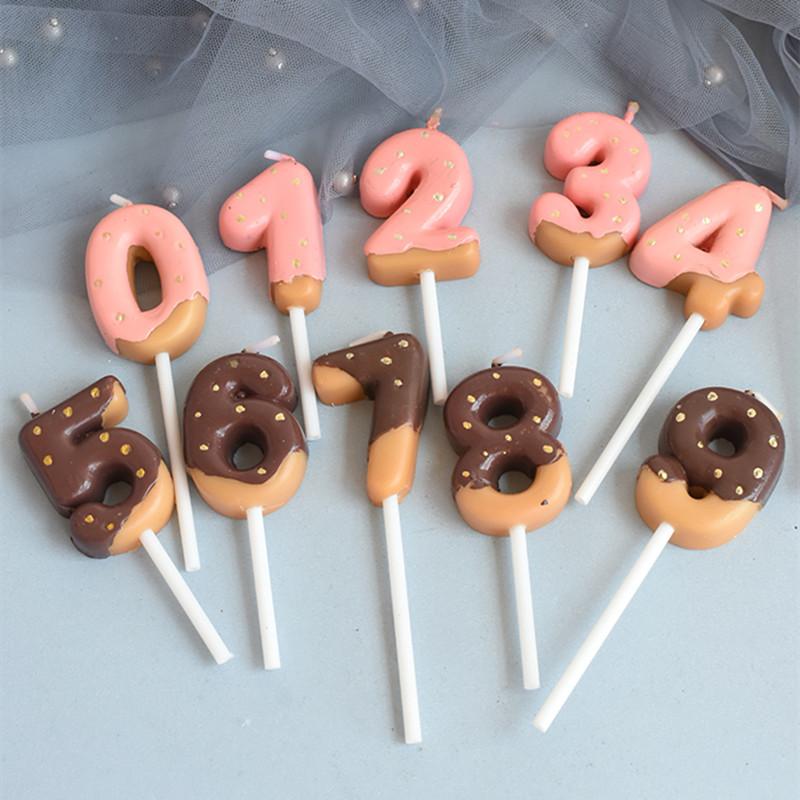 

Imitation Children's Chocolate Number Birthday Candles CakeTopper Insert Creative Party Dessert Table Candle Ornaments