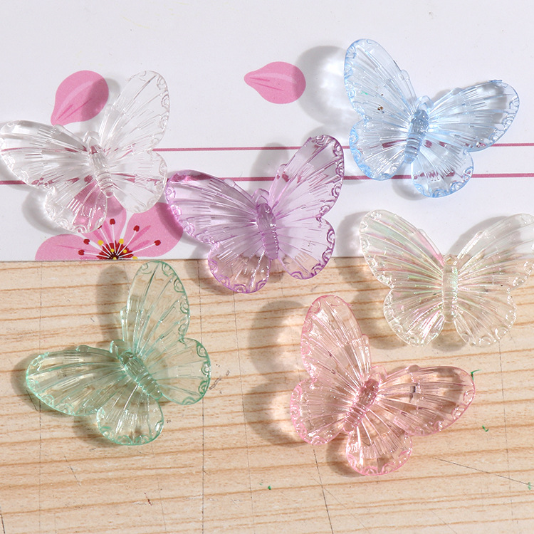 

Transparent Butterfly Shape Miniatures Decor Accessories Resin Molds Jewelry Diy Bulk Mini Figures Micro Landscape Cake Toppers 1221331