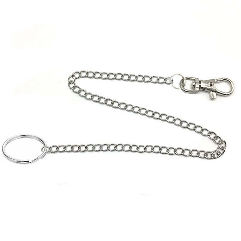 

Keychains 41cm Long Metal Wallet Chain Rock Punk Trousers Hipster Key Pant Jean Keychain Silver Ring HipHop Chains Jewelry