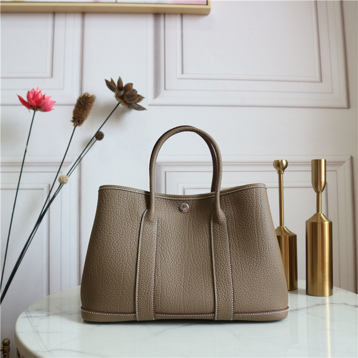 

Spot Multi-Color Handmade Wax Line Tote Bag 30cm Elephant Gray Black Imported Negonda Garden Special Leather