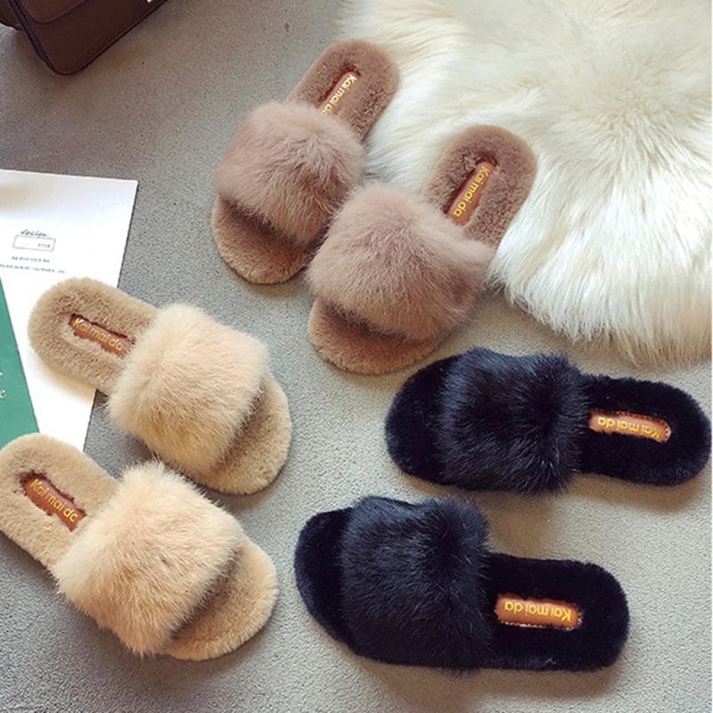 

Slippers Plush 2021 Women Warm Solid Soft Comfortable Indoor Floor Bed Room Shoes Shoes#20, Black