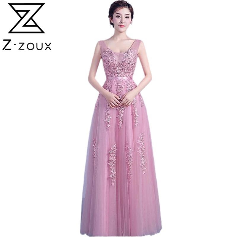 

Women Dress Elegant Evening Banquet es Embroidery V Neck Sleeveless Maxi es High Waist Plus Size Sexy 210524, Pink