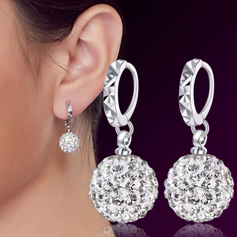 

925 sterling silver New Jewelry Shambhala luxury zirconia female popular original brand of high-end vintage stud earrings 779 Z2
