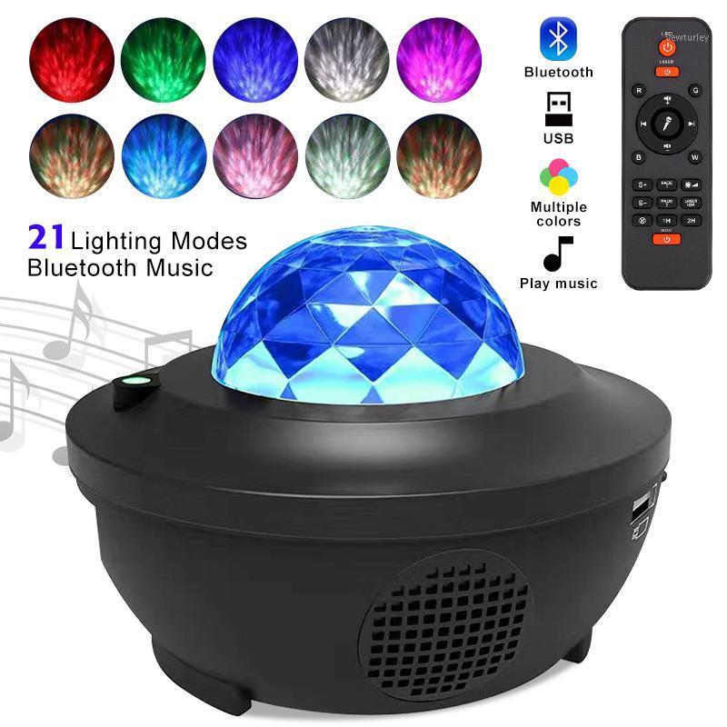 

Party Decoration LED Star Galaxy Projector Ocean Wave Night Light Room Decor Rotate Starry Sky Bluetooth Speaker Luminaria Bedroom Lamp Gift