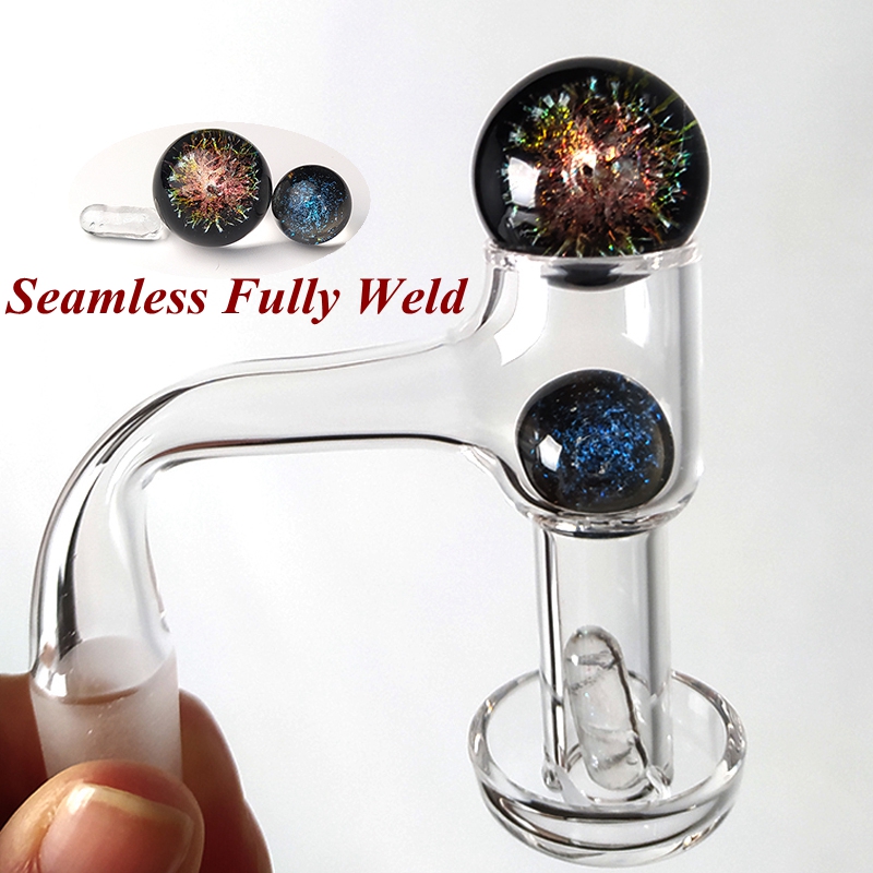 

Fully Weld Quartz Banger Smoking Terp Slurper Beveled Edge US Grade Seamless Bangers With Pearls Pill Ball For Glass Bongs Oil Rigs High Quality Dab Vacuum