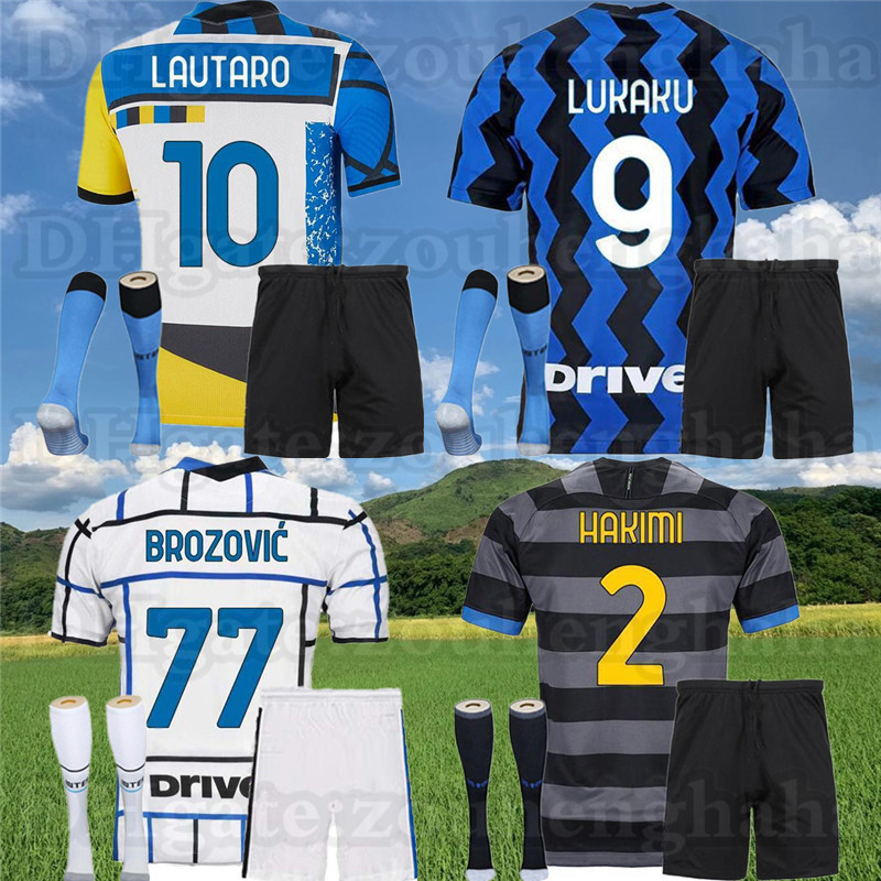 

Adult + kids kit Inter ALEXIS LUKAKU LAUTARO Soccer Jerseys 20 21 fourth 4th milan SKRINIAR BARELLA ERIKSEN VECINO Man Football shirt Sets, Black