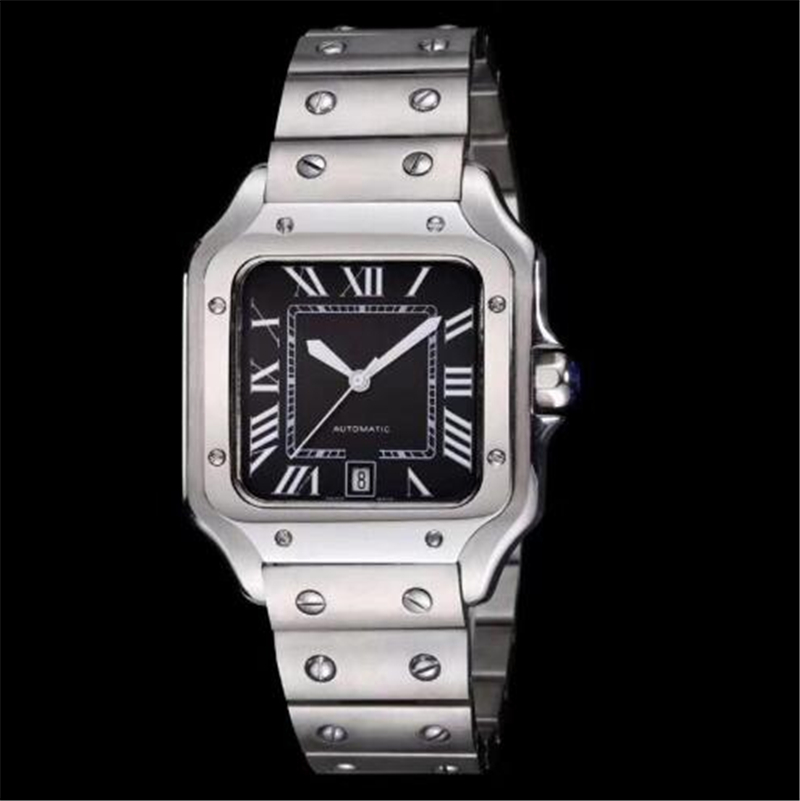 

High quality watch man classic automatic watches designer 316 stainless steel bracelet waterproof wristwatch gift Black Face 086, Silver 35mm