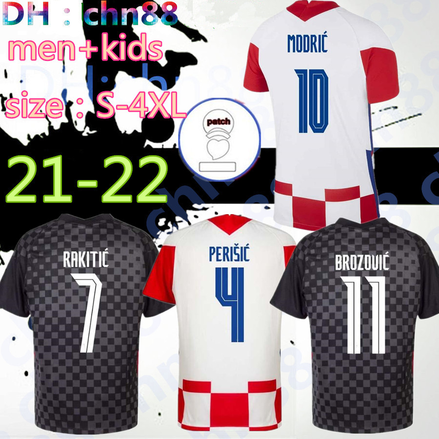 

size -4XL 2020 2021 soccer jersey Hrvatska MODRIC MANDZUKIC RAKITIC PERISIC KALINIC KOVACIC 20 21 national football shirts men + kids kit Thailand quality, Image