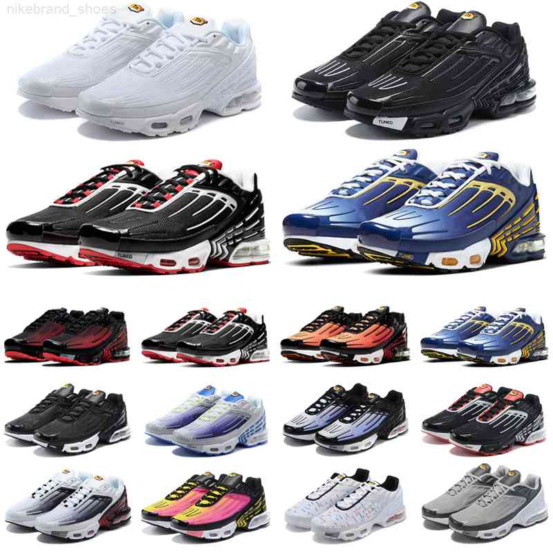 

cheaper tn plus 3 running shoes mens trainers chaussures Triple Black Deep Royal Red Spider Silver White Bred Smoke Grey outdoor sports