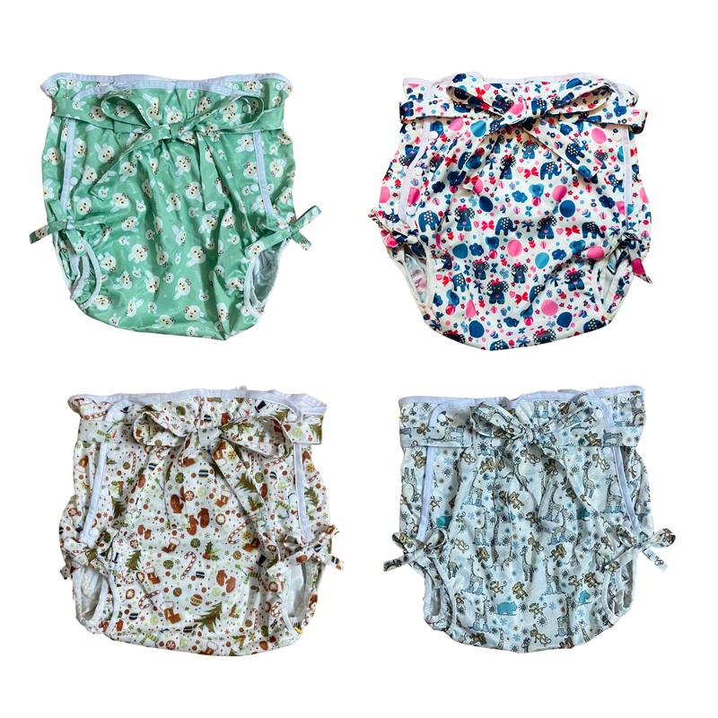 

Ddlg Lace-up Adult Diaper Pocket Japanese-style Special Made Human Baby Diapers ABDL Repeated Use Of PVC Physiological Underwear Cloth, As pic