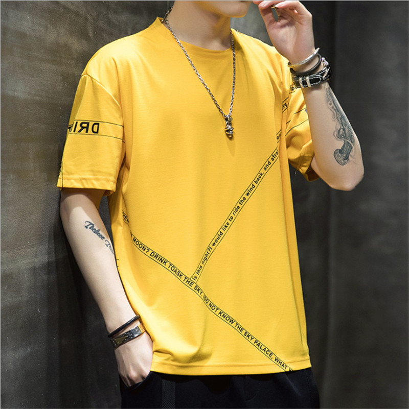 

Men's short-sleeved t-shirt 20 21 boys loose half-sleeved summer trend pure cotton top clothes tide brand compassionate shirt, Gray;blue