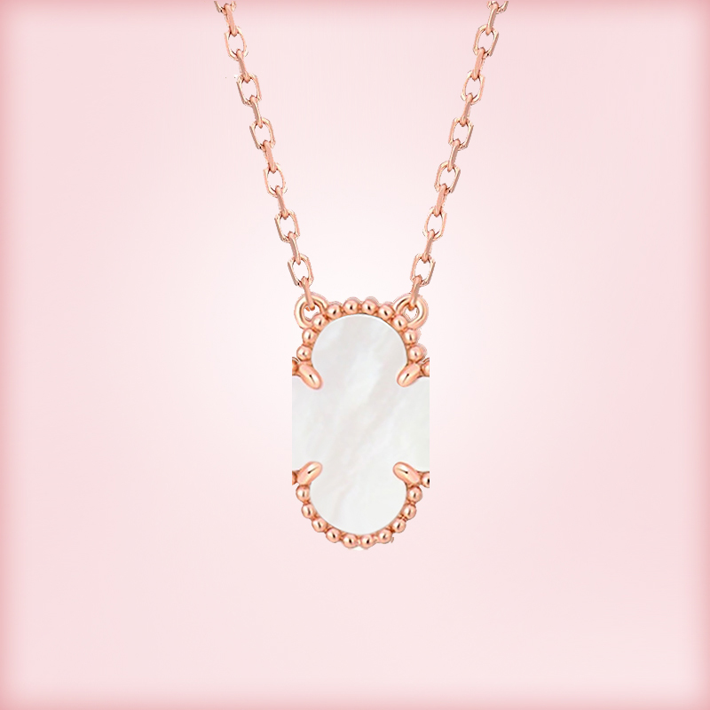 

four-leaf 18K Gold Lucky Clover Necklace women's fashion luxury pendant High quality Seiko production jewelry classic style