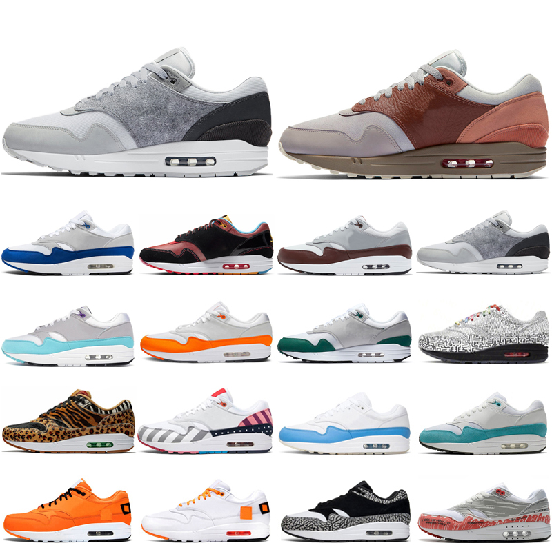 

Top Quality 1 87 Running Shoes For Men Women Anniversary royal University Red Evergreen Aura Parra Elephant Chaussures Mens Trainers Sport Sneakers, London