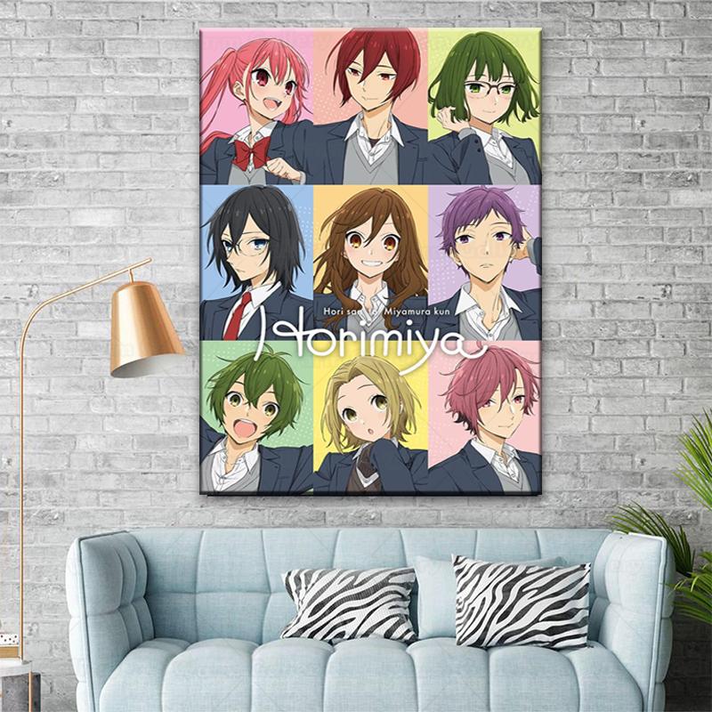 

Paintings Japanese Anime Horimiya Character Series Poster Vintage Cartoon High Quality Home Art Print Wall Sticker Decoration Painting