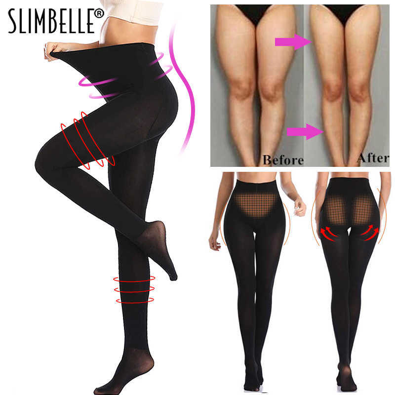 

New High Waist Shapewear Anti Cellulite Compression Leggings Leg Slimming Body Shaper Tummy Control Tights Panties Thigh Slimmer, Black