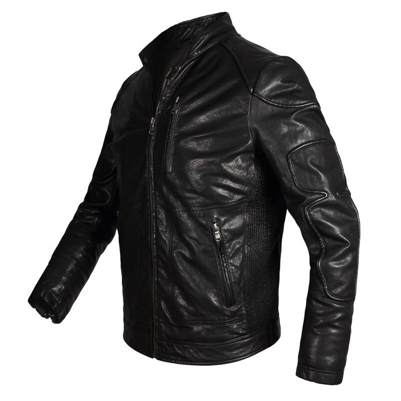 

Men' Leather & Faux Motoqueiro Jaqueta De Couro Genuine Jackets Slim Sheepskin Coat Black Jacket Men Plus Size 6XL WXF52