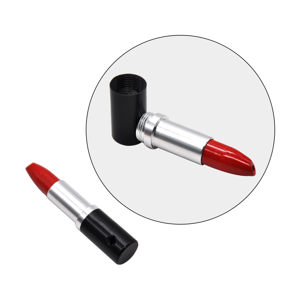 

Fashion Creative Lipstick Smoking Pipes Disguise Pipe 80MM Long Made Aluminum And ABS Pocket Size