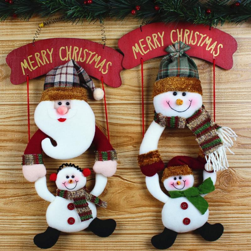 

Christmas Decorations 1pcs Happy Year Ornaments Window Doors Hanging Dolls Pendants Xmas Tree Navidad Gifts Supplies 2022