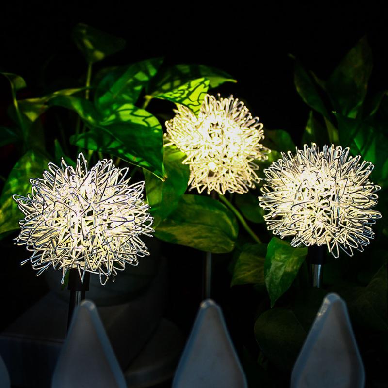 

Lawn Lamps 4Pcs Colorful Simulation Lights Dandelion Flower Solar Light Outdoor Stake Lamp Powered Ground Pathway