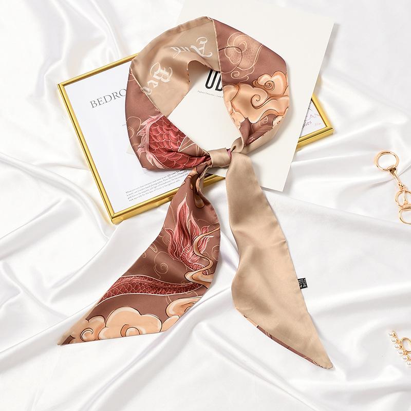 

Scarves Many Style Bag Scarf Beautiful Print Luxury Women Silk Fashion Head Headwear Long Ribbon Tie Accessories 2021
