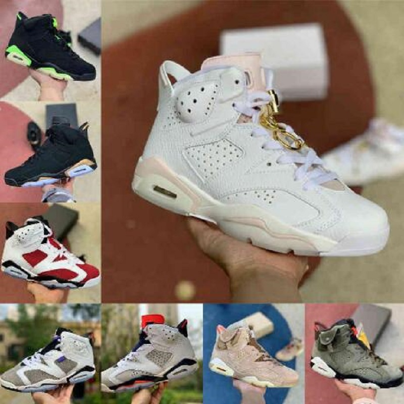 

Original Box Travis British Khaki 6s Basketball Shoes Jumpman UNC 6 Gold Hoops Carmine Infrared Midnight Navy Hare Tech Electric Green Mens Trainers Sneakers shoe, # 50